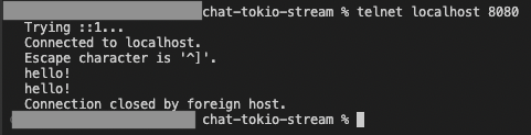 tokio-chat-server单次连接返回hello